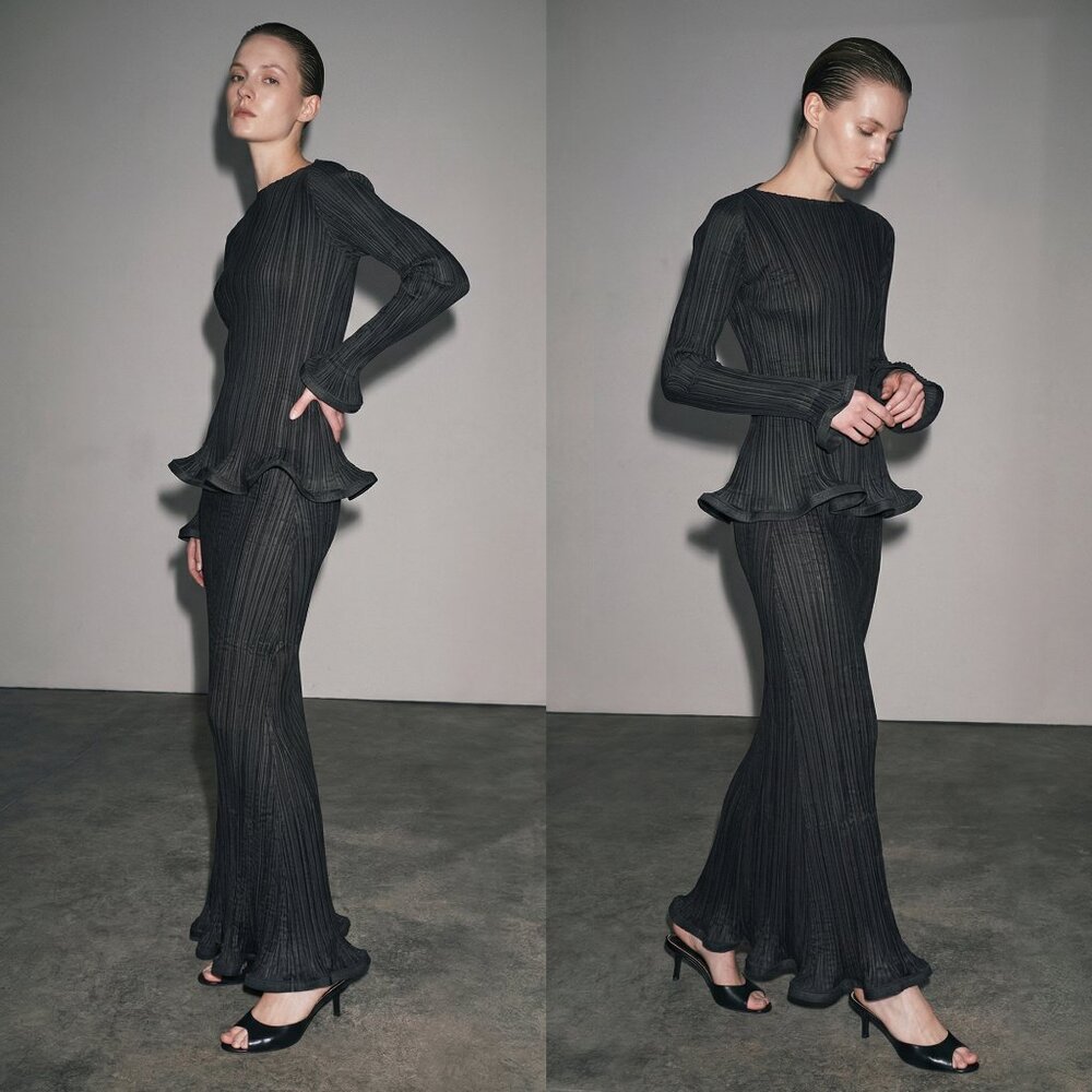 1997 Issey Miyake dress black mermaid top and skit set